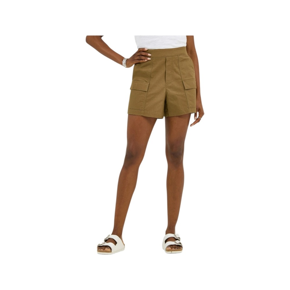 LEE Womens Kangaroo Brown Comfort Waistband 5" Cotton Blend Cargo Shorts Size 10